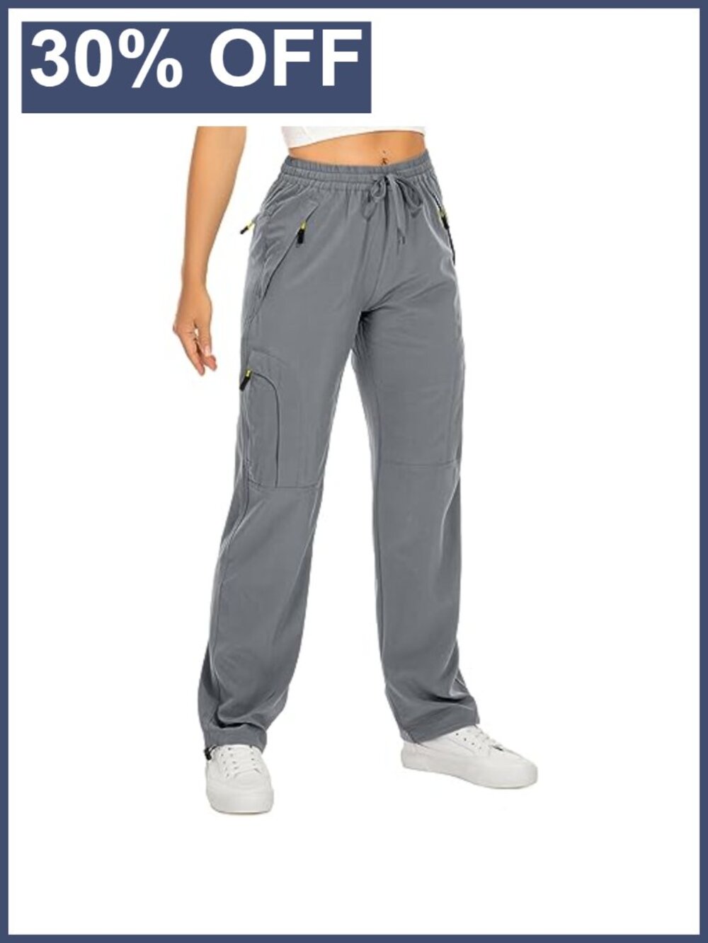 Women's Hiking Cargo Pants UPF 50+ Quick Dry Convertible Capri Zipper Pockets